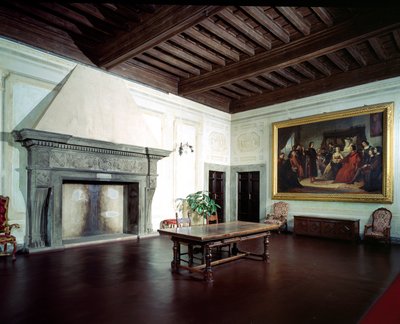 Interior with Fifteenth Century Fireplace, Villa Medicea di Careggi by Michelozzo di Bartolommeo